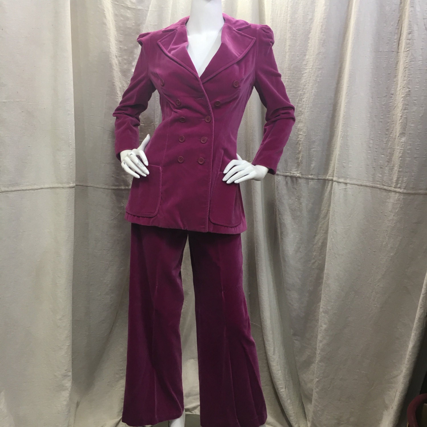 purple pant suit