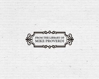Custom Library Stamp in Modern Posh Frame B003