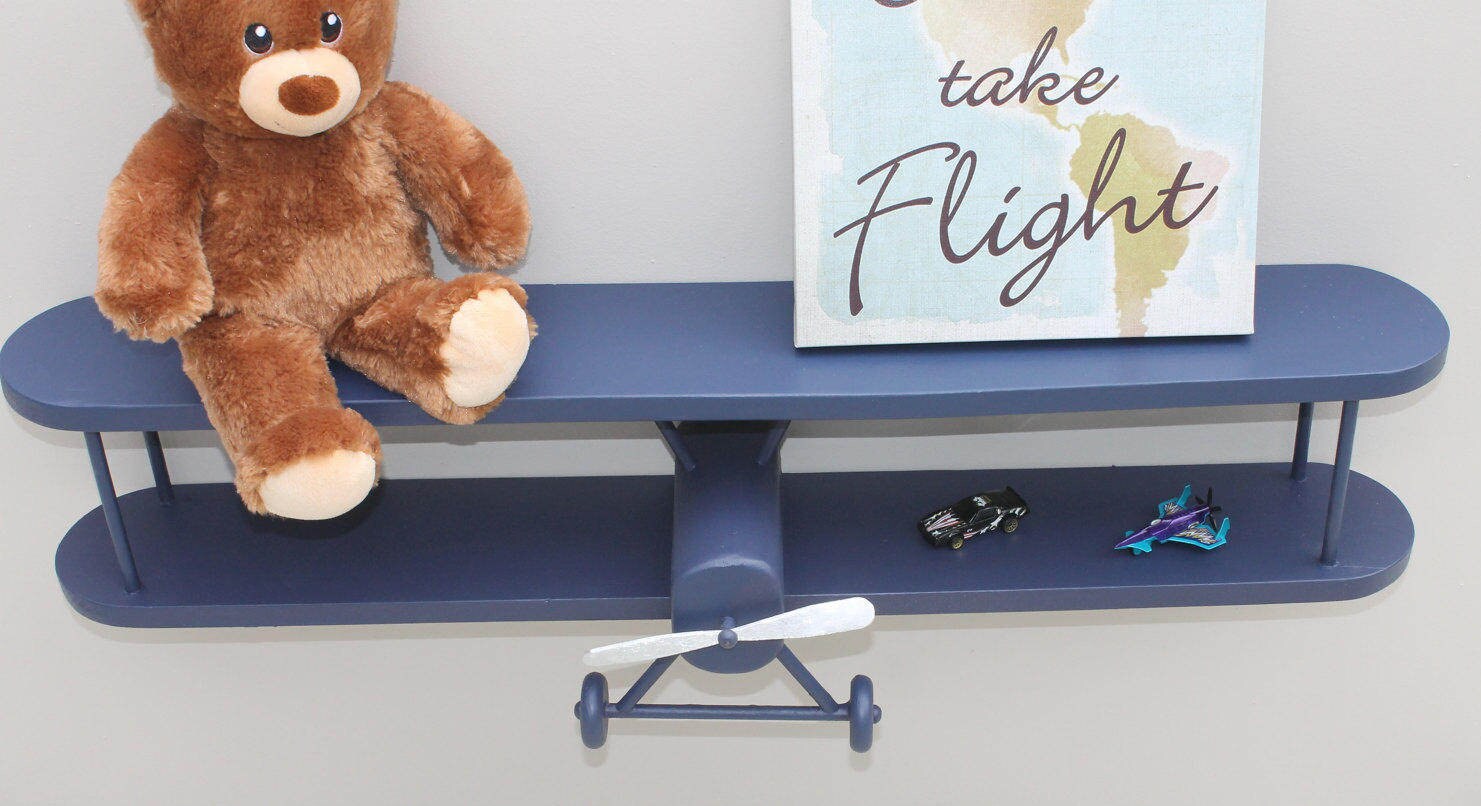 Airplane Shelf 3 ft long plane pilot aircraft decor. Baby