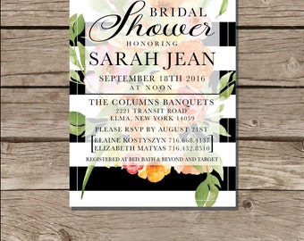 Sarah Jean. Bridal Shower Invitation. Customizable; Digital Download.