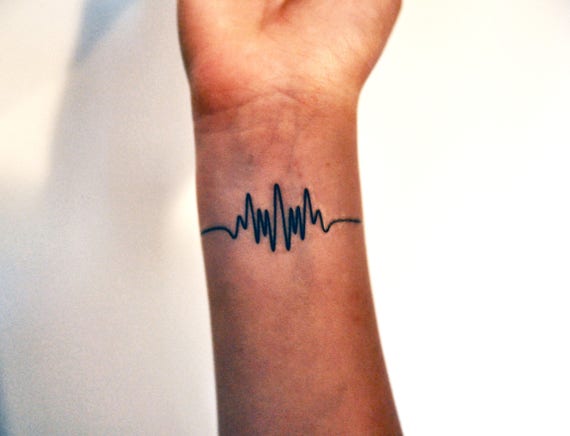 Wavelength Temporary Tattoo Frequency Tattoo Music Temporary