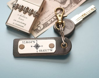 Personalized mens gift, gift for him, Custom mens gift, Your Own Message, Personalized Custom Leather Keychain, anniversary gift,