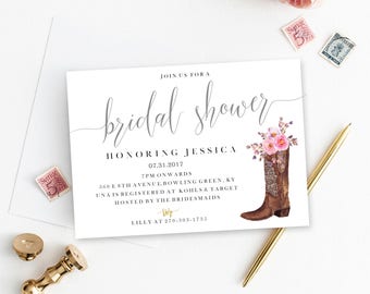 Cowgirl Themed Bridal Shower Invitations 10