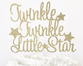 Twinkle Twinkle Little Star Cake Topper / Gender Reveal Cake Topper / Gender Reveal Party / Baby Shower Cake Topper / Gender Neutral