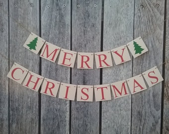 Merry Christmas Metal Sign with Bow Red 15x5.5 Metal Wall