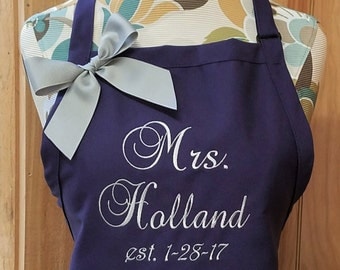 Personalized Apron Monogrammed Apron Personalized Gift for Bride