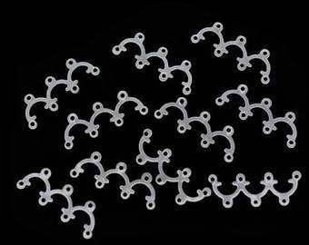 500 connectors candlesticks 3 half circles silver