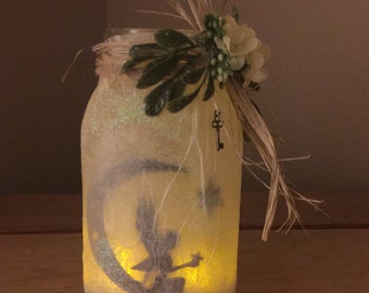 Flickering Fairy jar Fairy lantern Mason jar night light Fairy light jar Girls room Fairy decorations Birthday gifts for girl