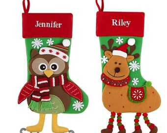 Personalized christmas stocking holidays Decoration snowman monogram christmas stockings christmas ornaments/6 styles