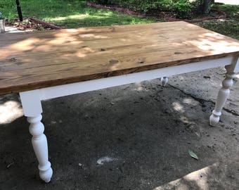 The Amelia Table, Turned Leg Farmhouse Table