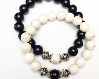 Yin Yang Couple bracelet sets, You and Me bracelets, Friendship beaded bracelets, Healing bracelet, His and her bracelet, Gifts for couples