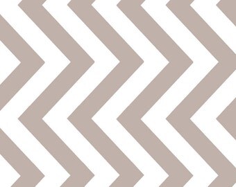 Half Moon Modern White and Stone Taupe Gray Zig Zag Chevron by Moda - 32216-31