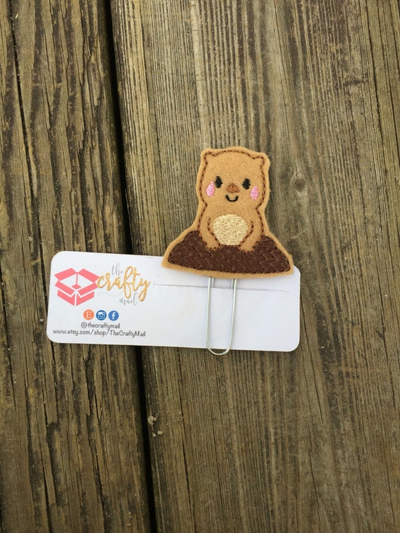 Groundhog Coming Out Of Ground Planner Clip/Planner Clip/Bookmark.