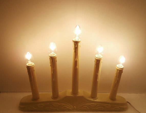 vintage 5 light electric candle candelabra christmas window vintage 5 light electric candle candelabra christmas window