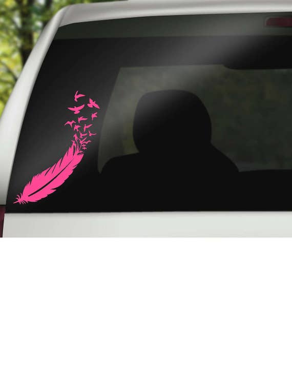 Feather Decal Birds and Feather Car Decal by JoniAlexisDesigns