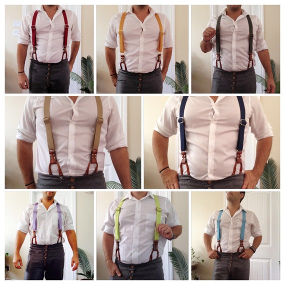 Men's leather suspenders Custom Bespoke suspenders