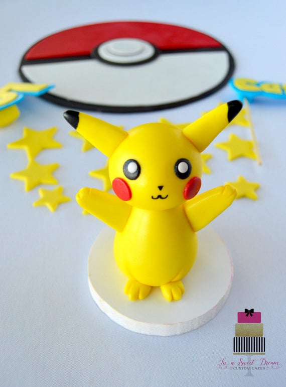 Pikachu Cake Topper Pokémon Cake Topper Pokemon Cake Pokemon