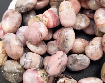 12 mm , 15 mm , 20 mm , Pink Peruvian Opal Free Form Nuggets , 16 Inch