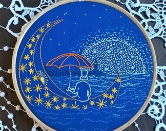 Embroidery kit - Embroidery pattern - embroidery hoop art - "sweet Dreams"- embroidery kit beginner