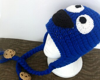 Cookie Monster Hat, Monster Beanie, Muppet, Toddler Sesame Street Costume, Newborn Crochet Hat, Crochet Costume, Halloween Costume, Saroogi