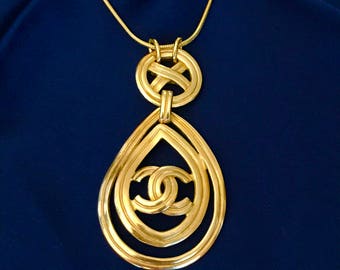 Necklace made with vintage re-purposed authentic Chanel earring
