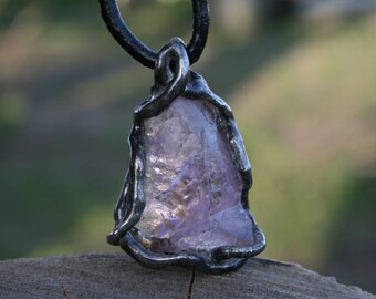 MEN NECKLACE, AMETHYST necklace, raw necklace, purple necklace, goth necklace, purple necklace, fantasy necklace, men pendant, statement