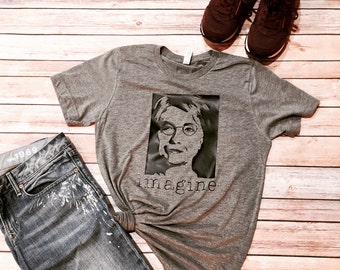 IMAGINE - Hillary Clinton Shirt - John Lennon Imagine - Unisex Adult Clothing - Nasty Women - I'm With Her -