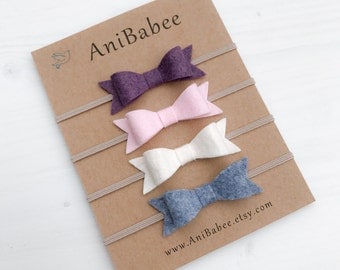 Baby Headband, Bow Headband Set, Baby-Girl Bow Headband, Baby Bow Headband, Felt Bow Headband, Baby Headband Set, Baby Headband Bows