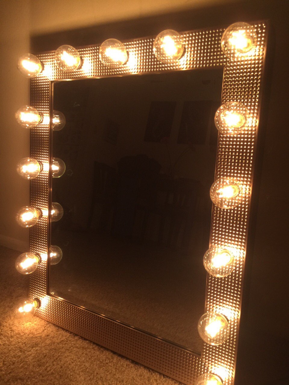Golden Vanity Mirror Only 180 with shipping Bulbs