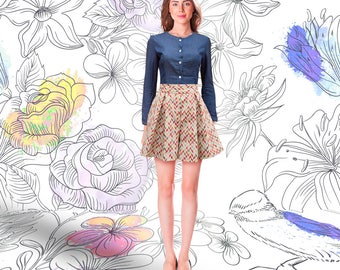Culottes shorts - fantasy cotton: made to measure/ Made in Italy