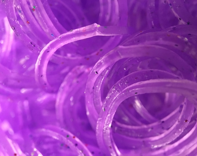 300 Glitter Purple Loom Bands non-latex rubber bands