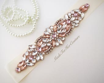 Rose gold sash, Rose gold belt, rose gold bridal belt, rose gold wedding Sash, rosegold sash belt, blush wedding sash, blush bridal belt