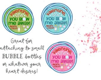 Valentine's Day Tags, Valentine's Day Cards, Printable Valentine's Day Tags, Printable Valentine's Day Cards, Printable Bubbles Valentine's