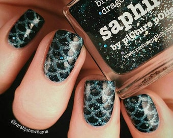 Mermaid Scale Nail Art, Nail Vinyls, Nail Stencils, Nail Decals, Nail Stickers 20 count