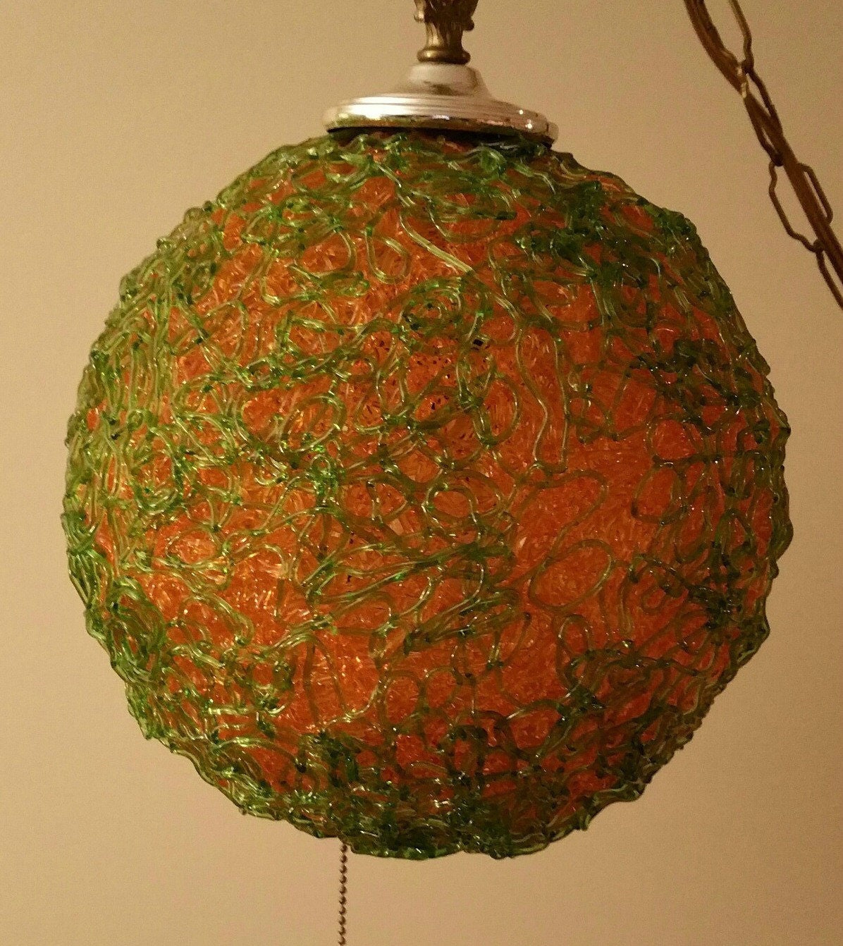 Vintage Lucite 35 Large Spaghetti Swag Lamp Mid Century