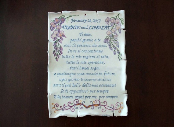 Pergamena auguri sposi con frase film Targa regalo matrimonio