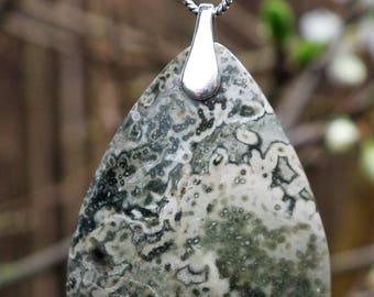 Ocean jasper with sterling silver bail
