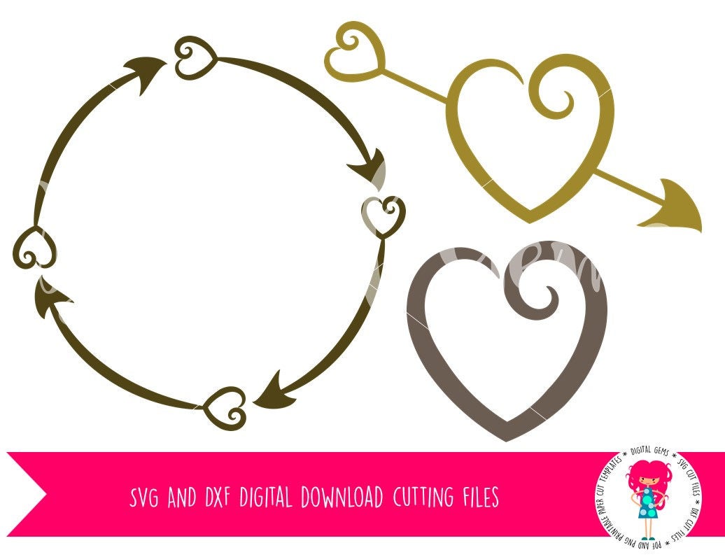 Download Tribal Circle, Heart Arrow, and Heart SVG / DXF Cutting ...