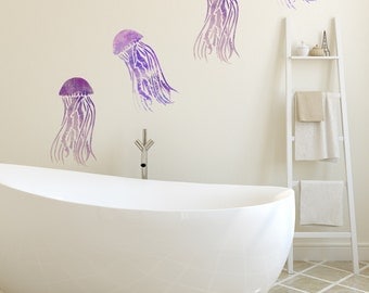 Medium or Large Mauve Stinger Jellyfish Stencil - Reuseable Craft Home Decor Stencil