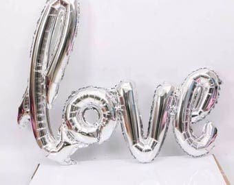 LOVE Balloon | Bridal Shower Decor | Engagement Party Decor | Bachelorette Party Decor | Hen Party Decor | Wedding | Proposal | Silver