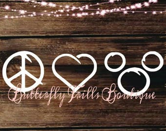Peace Love Mickey; Peace Love Disney; Disney; Disney Decal; Disney Love; Disney Life; Car Decal; Disney Car Decal