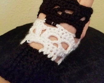 Skull Fingerless Gloves (Made to Order)