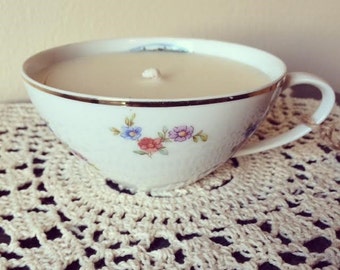 Amaretto Nog Antique Teacup Soy Candle