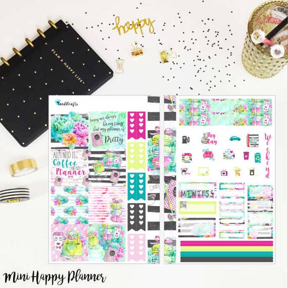 FINAL STOCK-Office Girl Planner Stickers Mini Happy Planner