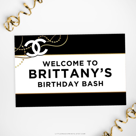 Chanel Inspired Birthday Sign Printable Chanel