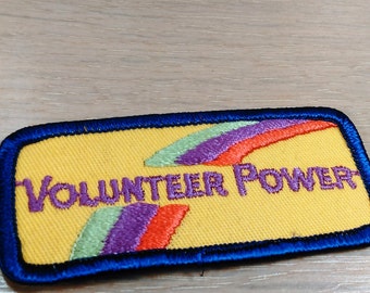 Patch/Applique/"Volunteer Power"/3.75" Long By 1.5" High/Free Shipping Within The Cont. USA