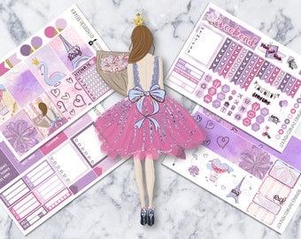 MINI Weekly Kit / Romance In Paris / Planner Stickers / Fits Erin Condren Vertical & MAMBI / Watercolor / Glitter / Hand Drawn