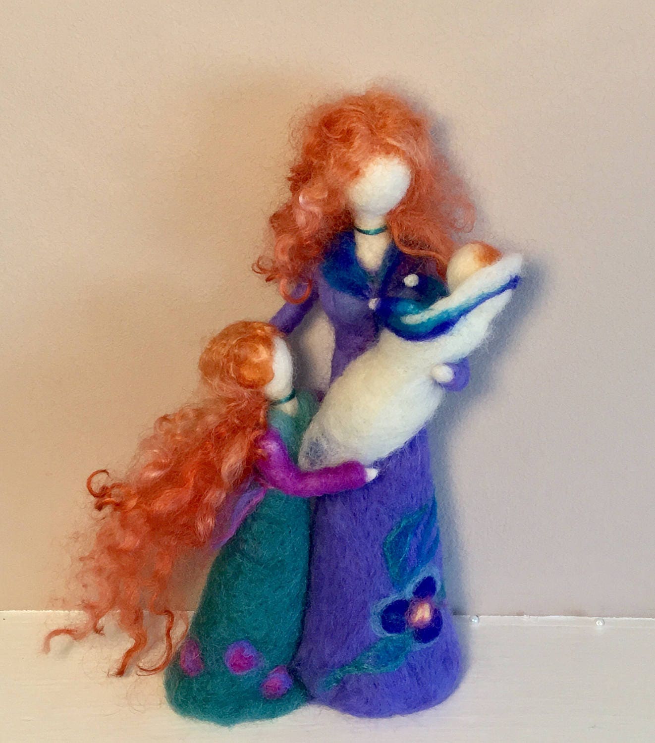 Art Dolls Wool Felted Dolls Art Figures Needle Felted