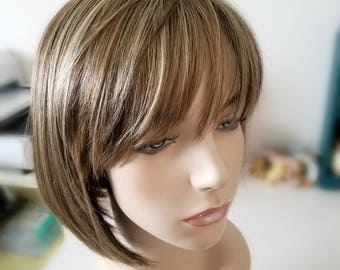 Sharp A-Line Bob synthetic wig, modern cut bob wig, Photo Shoot wig, Photo Prop wig, Fantasy Hair, trendy bob wig