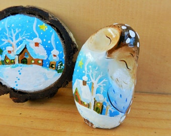 Wood slice magnet | Etsy